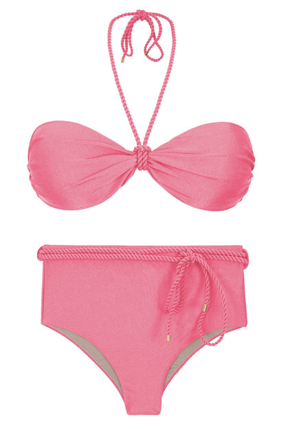 Product Front: Rio De Sol Set Set Shimmer-Confetti Twist Belted-High-Waist