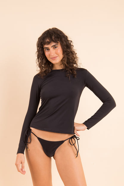 Image 09: Rio De Sol Top Nero Rash-Guard