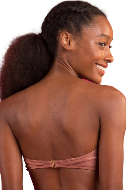 Image 07: Rio De Sol Top Top Shimmer-Copper Bandeau-Joy