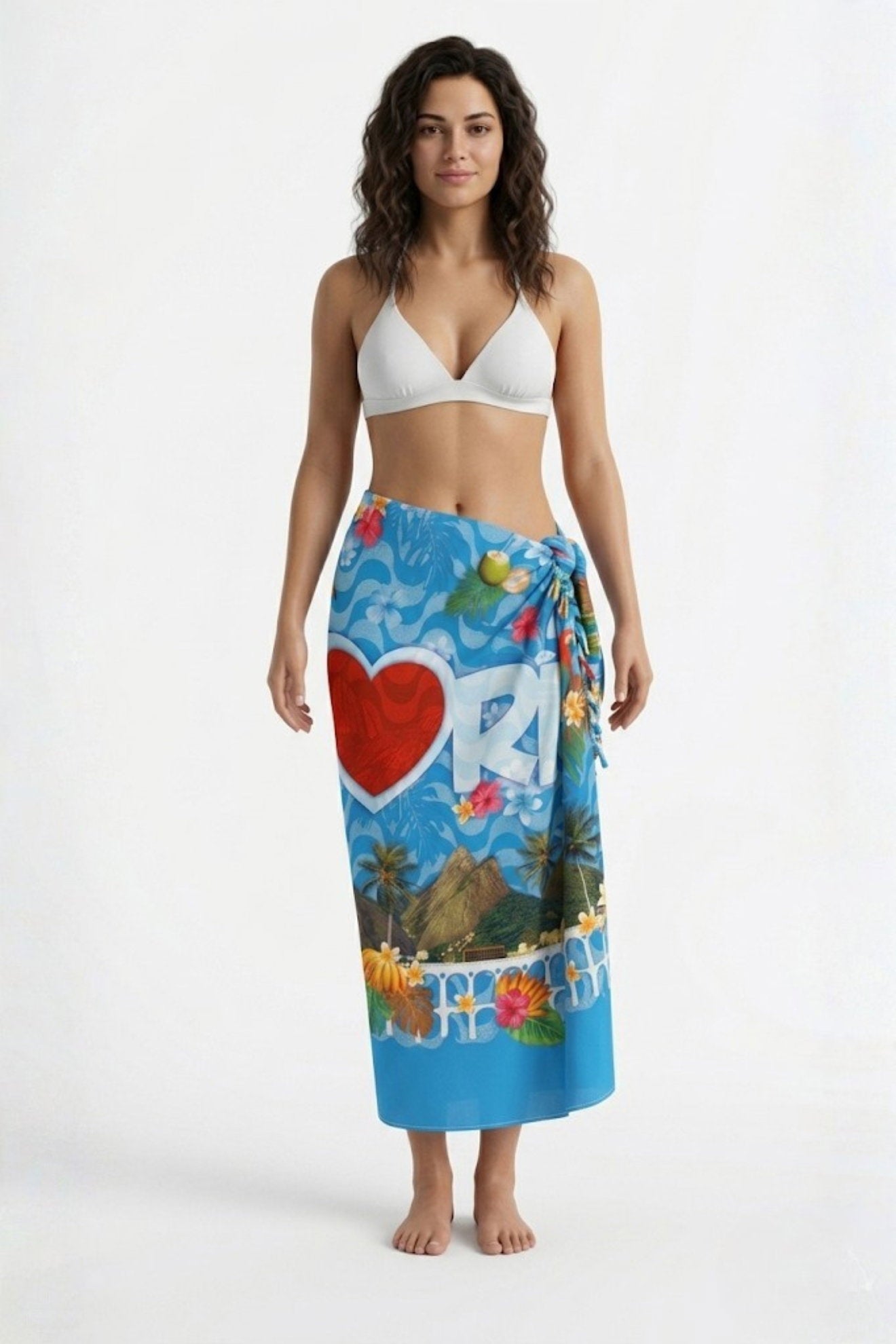 Model Front: Bali Blue Pareo Canga Love Rio New