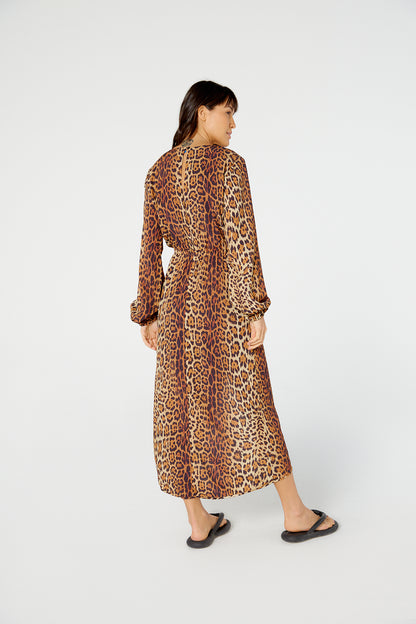 Model Back: Blueman Maxi Dresses Vestido Midi Manga Vivian Pintada