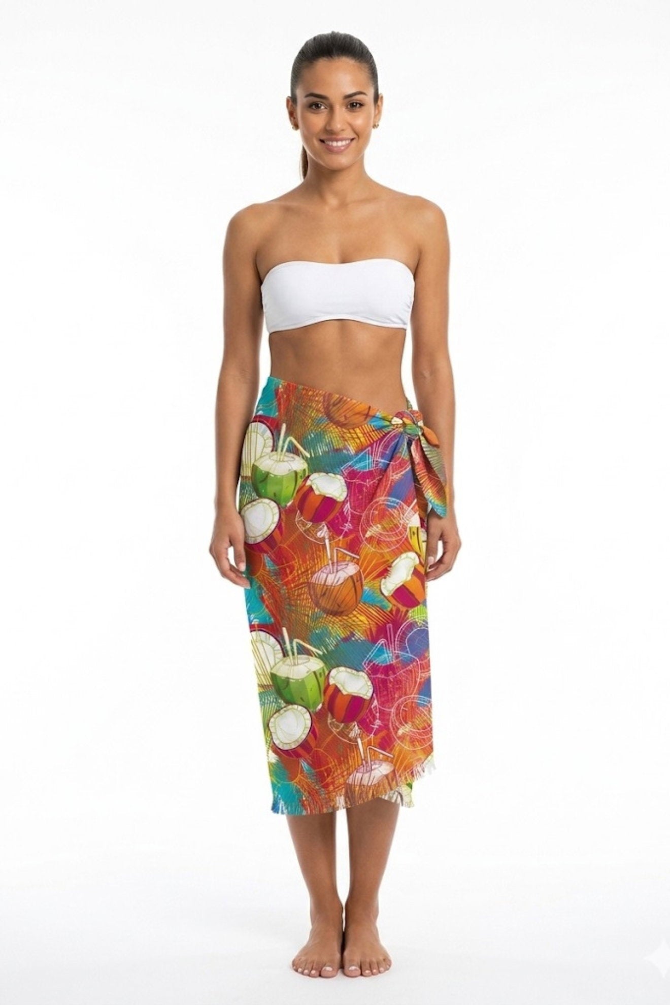 Model Front: Bali Blue Pareo Canga Coco