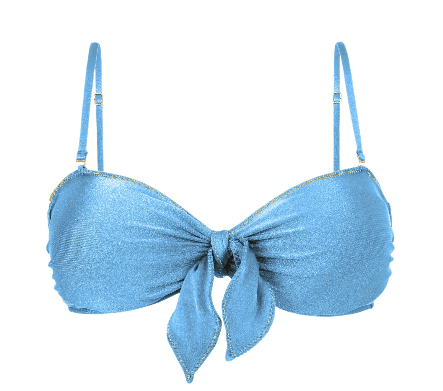 Product Front: Rio De Sol Top Top Shimmer-Baltic-Sea Bandeau-Knot