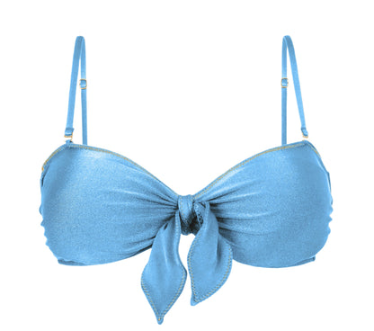 Product Front: Rio De Sol Top Top Shimmer-Baltic-Sea Bandeau-Knot