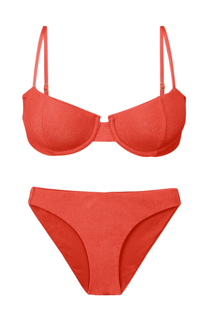 Product Front: Rio De Sol Two Piece Swimwear Set Malibu-Chili Balconet Essential-Comfy