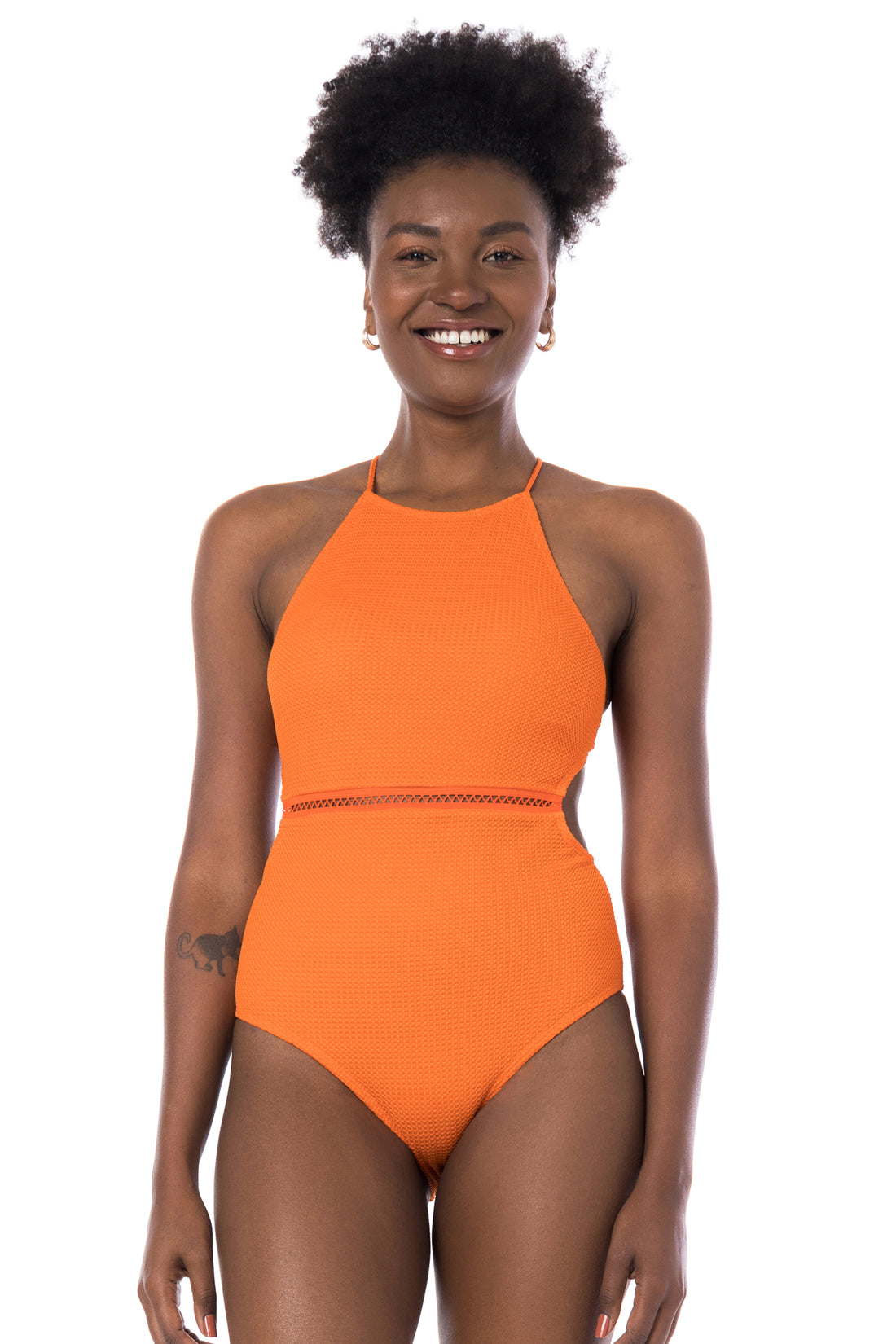 Gallery: La Playa One-Piece Textura Tangerina