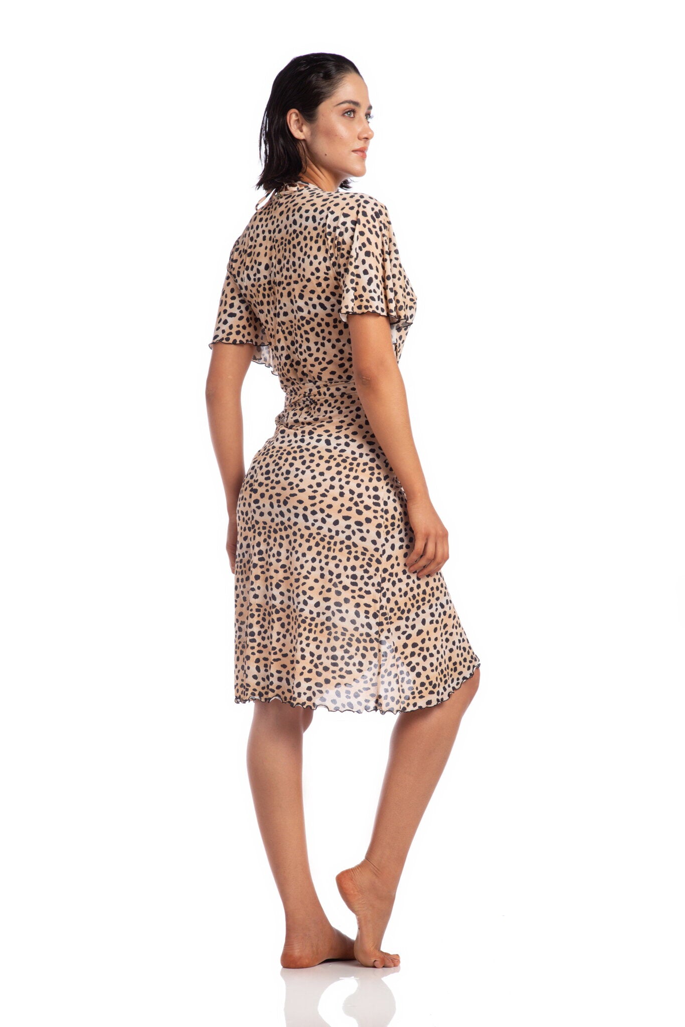 Model Back: La Playa Midi Dress Borboleta Guepardo