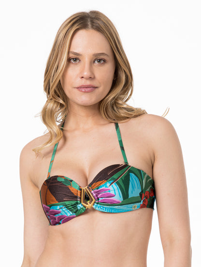 Gallery: Lua Morena Top Top Bandeau Drapeada Media Terra Vermelha
