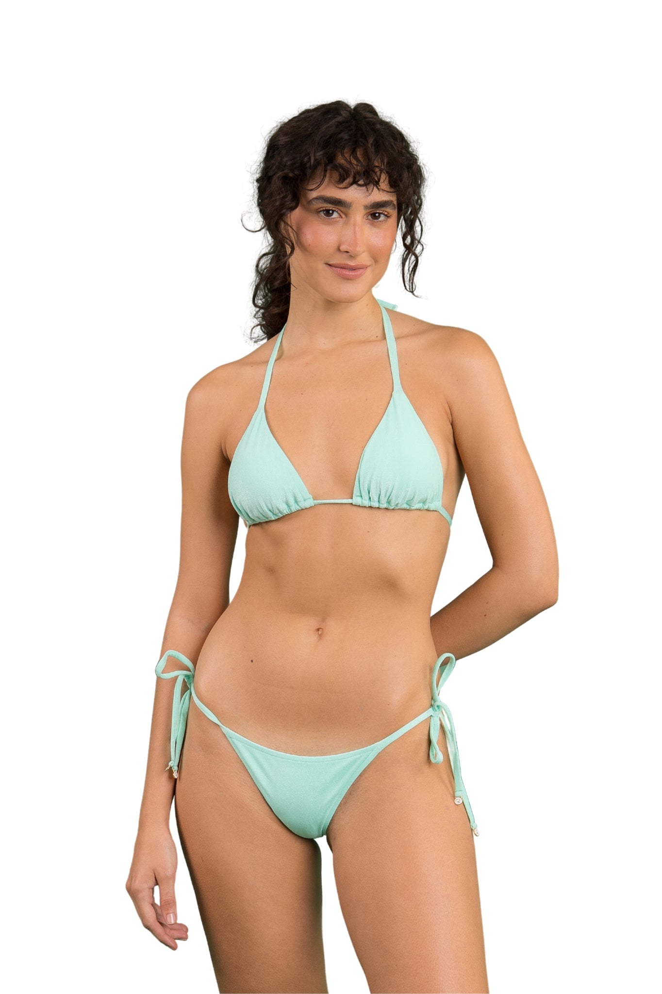 Model Front: Rio De Sol Set Set Malibu-Menta Tri-Inv Cheeky-Tie