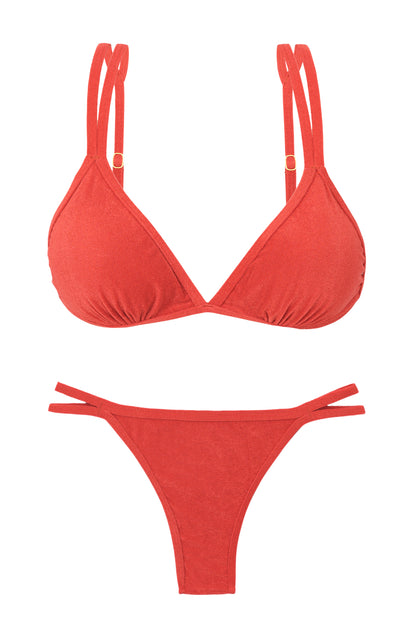 Product Front: Rio De Sol Two Piece Swimwear Set Malibu-Chili Tri-Duo Mini-Duo