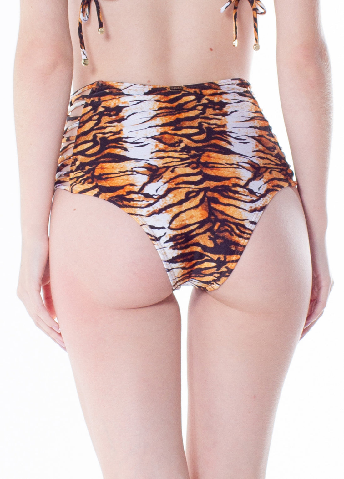 Model Back: La Playa Bottom Bottom Tiras Cruzadas Tigre