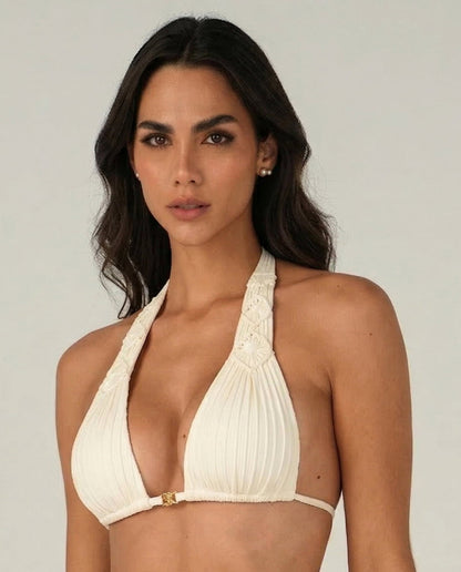 Gallery: Lua Morena Top Top Areia Triangulo-Alongado-Macrame