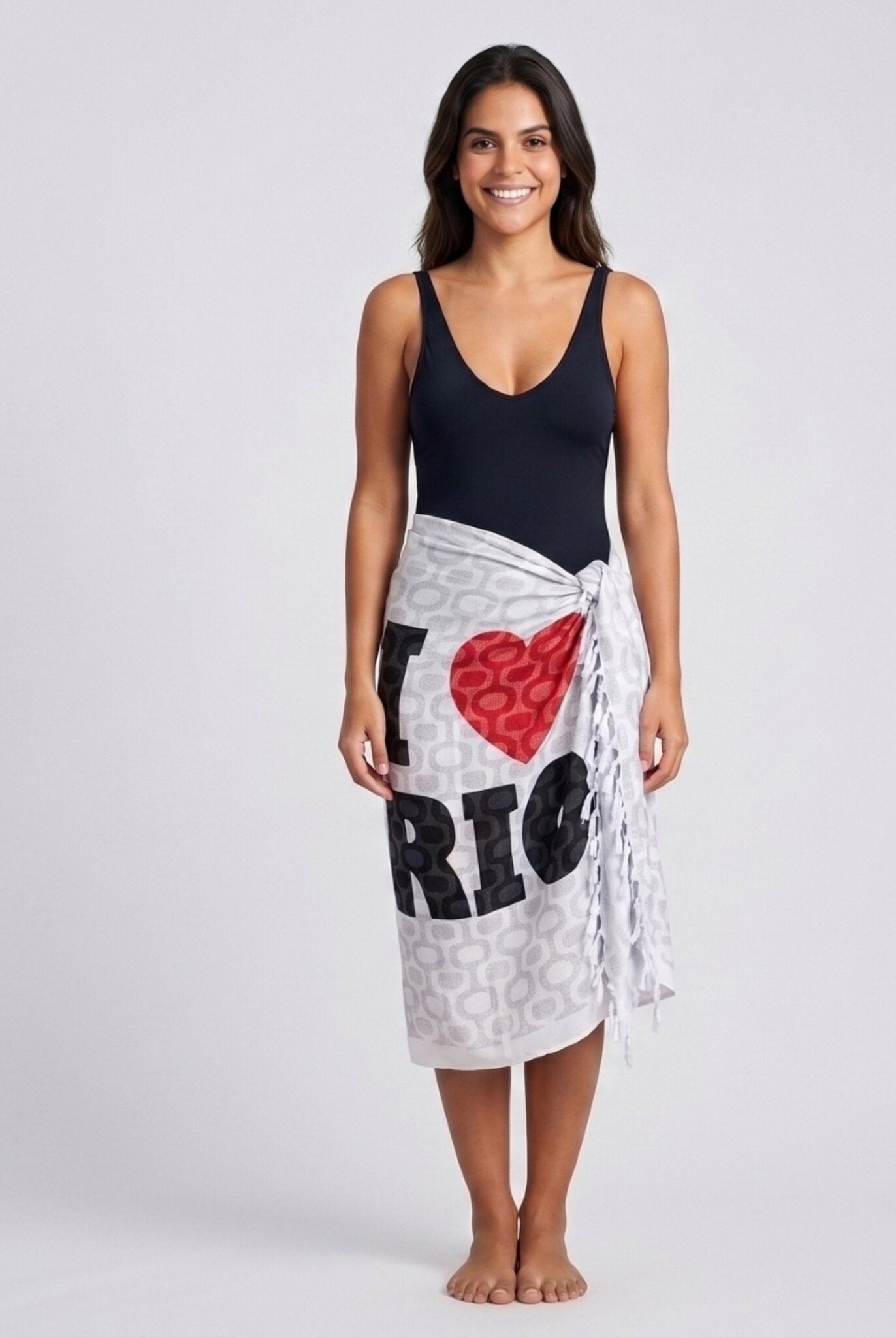 Model Front: Bali Blue Pareo Canga Ipanema Love Rio