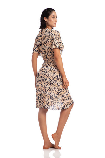 Model Back: La Playa Midi Dress Borboleta Guepardo