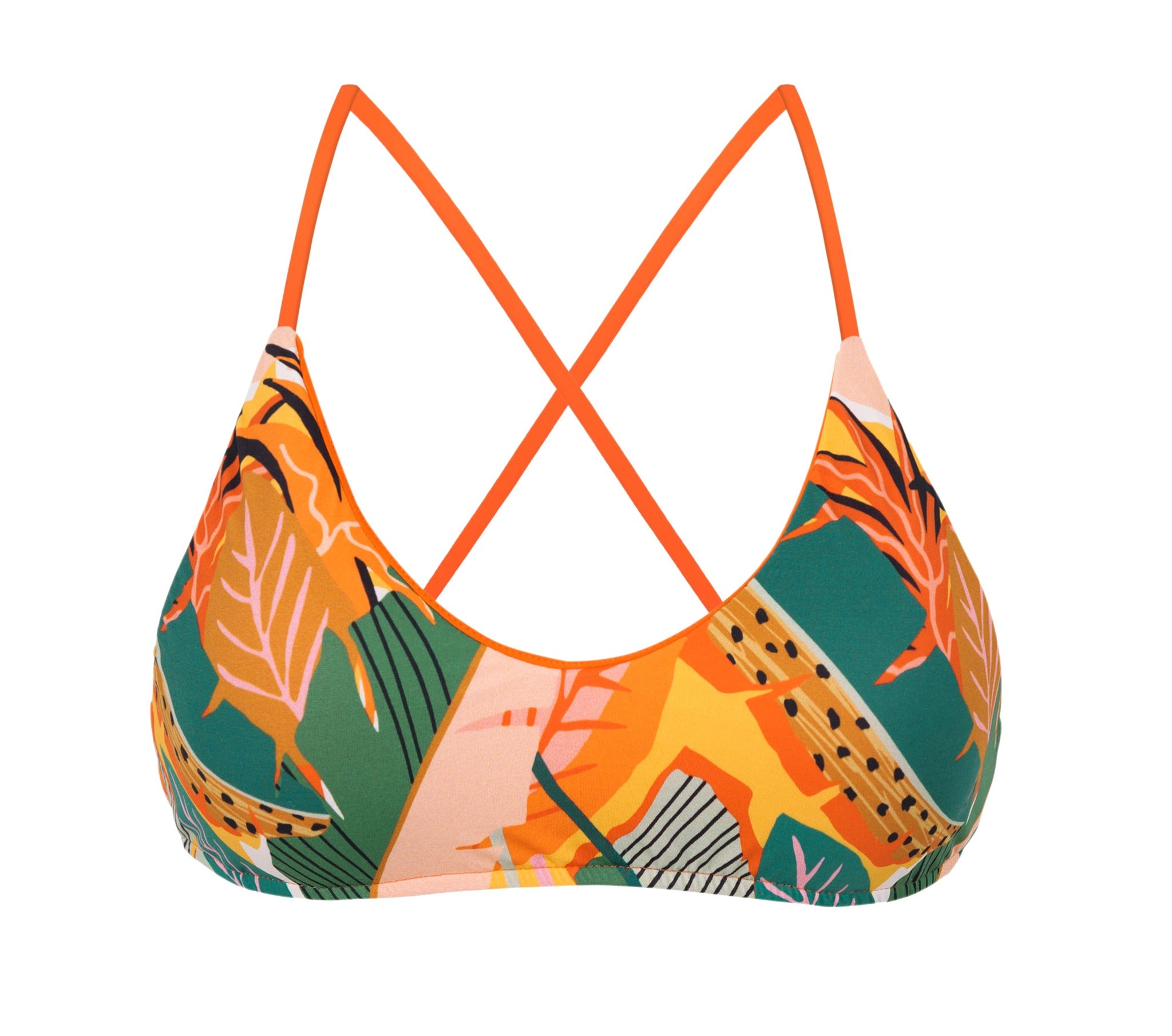 Product Front: Rio De Sol Top Top El-Arco Bralette-Orange