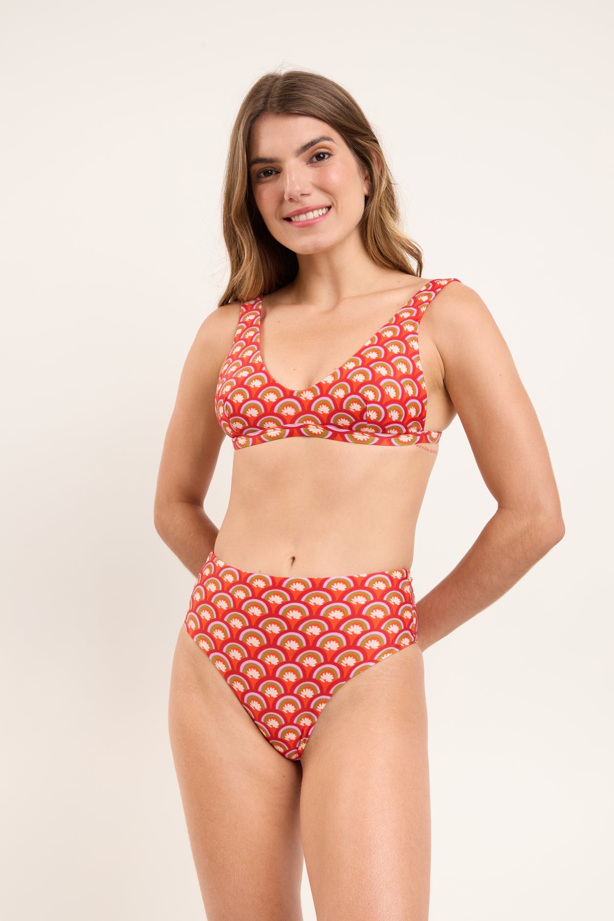Image 05: Rio De Sol Two Piece Swimwear Set Floral-Scales Hera Hotpants