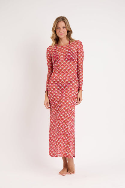 Model Front: Rio De Sol Maxi Dresses Floral-Scales Dress Lucy