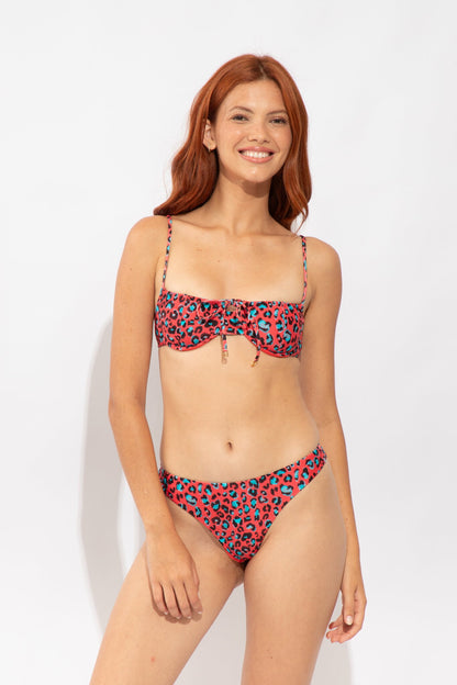 Image 05: Rio De Sol Top Top Coral-Feline Balconet-Tie