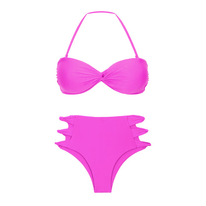 Product Front: Rio De Sol Set Set Vita-Pink Twist Highwaist-Spin