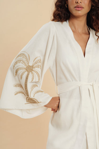 Image 02: Blueman Kaftans / Cover Ups Offwhite Kimono Tropical