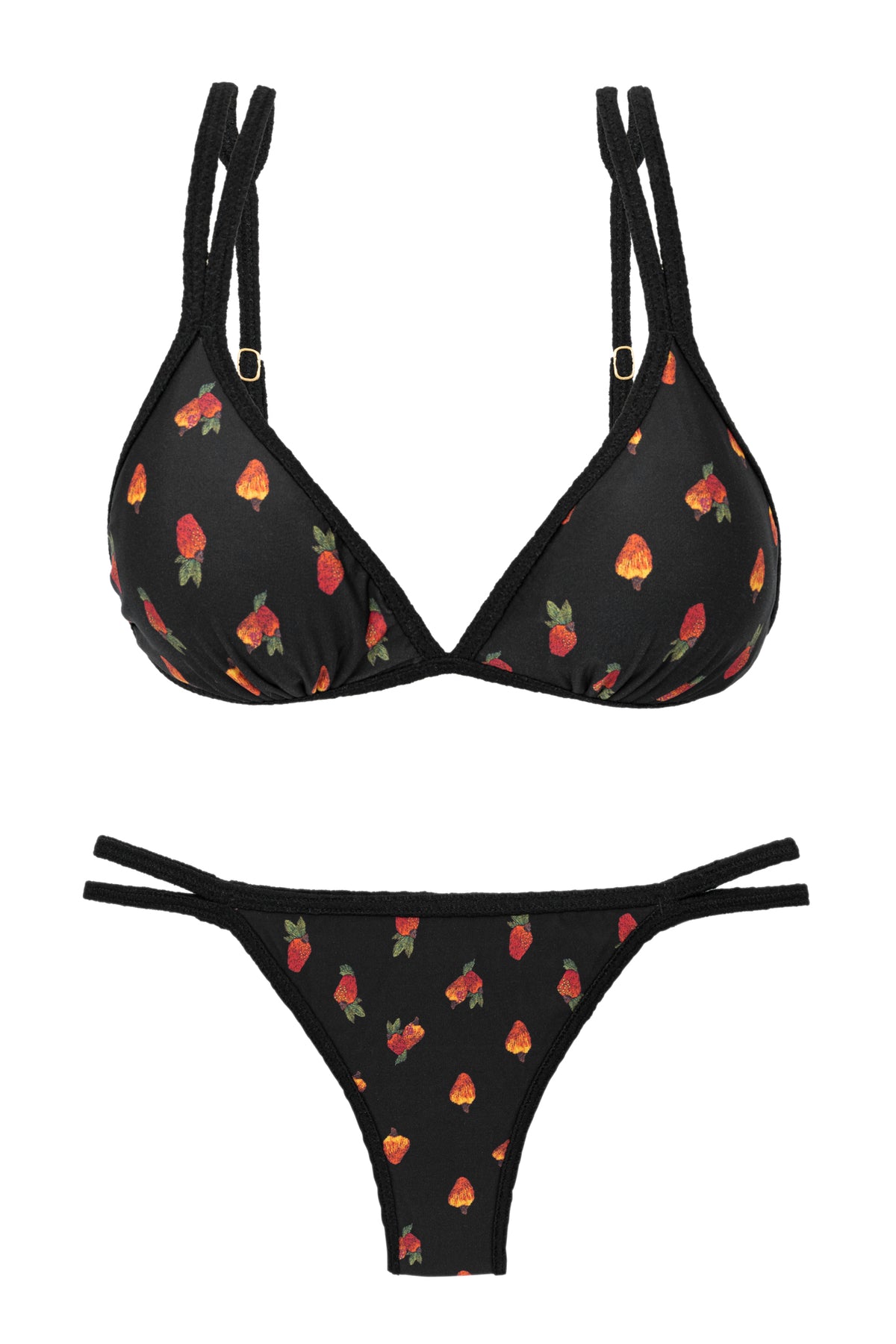 Product Front: Rio De Sol Two Piece Swimwear Set Cashew Tri-Duo Mini-Duo
