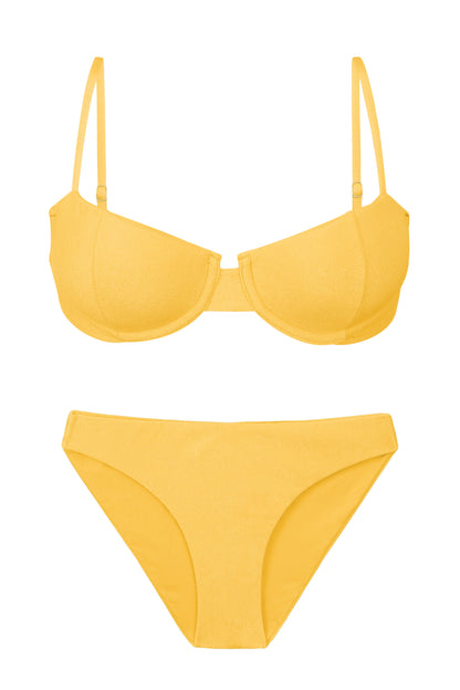 Product Front: Rio De Sol Two Piece Swimwear Set Malibu-Yellow Balconet Essential-Comfy