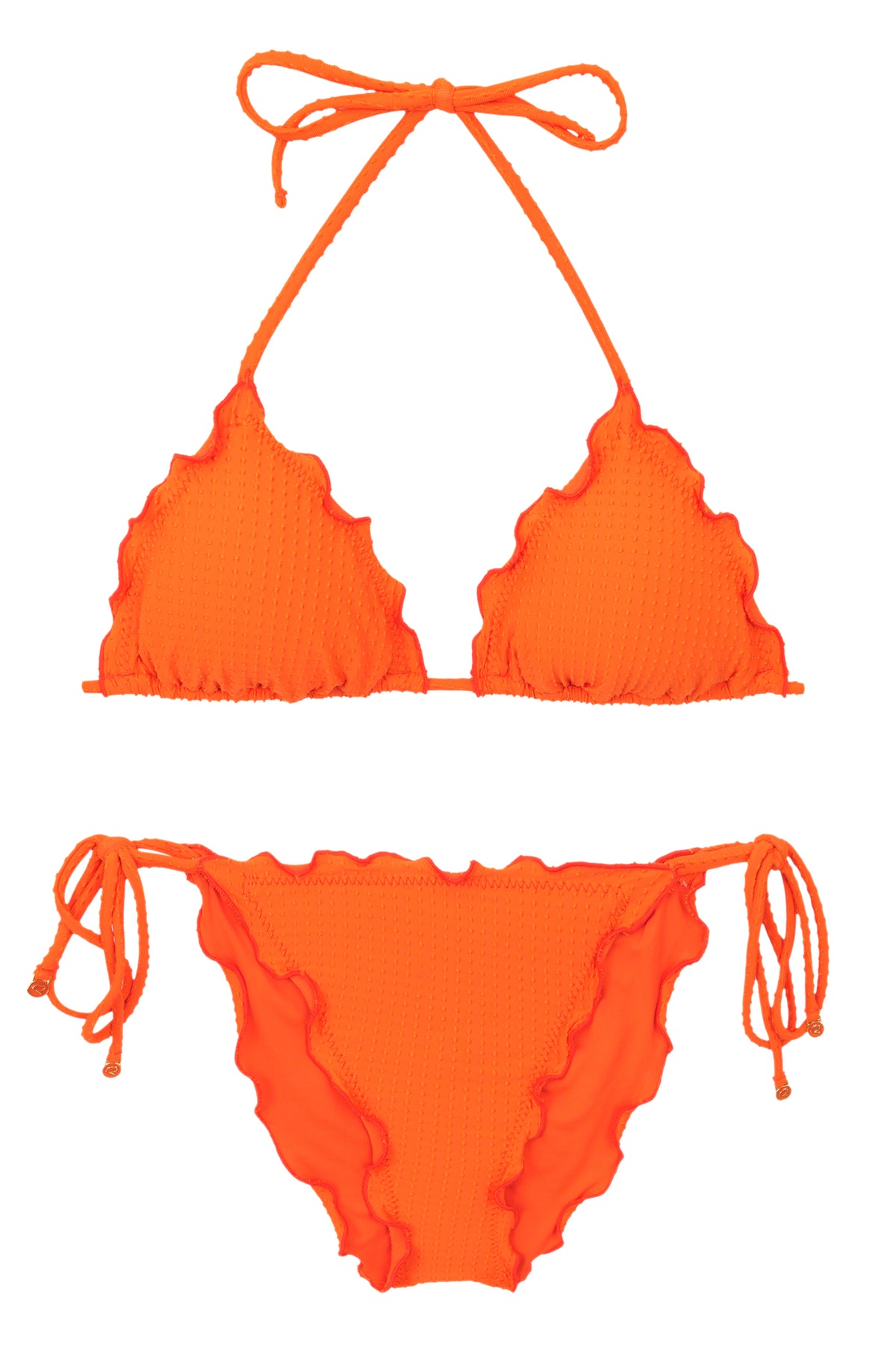 Product Front: Rio De Sol Two Piece Swimwear Set Dots-Orange Frufru-Comfy
