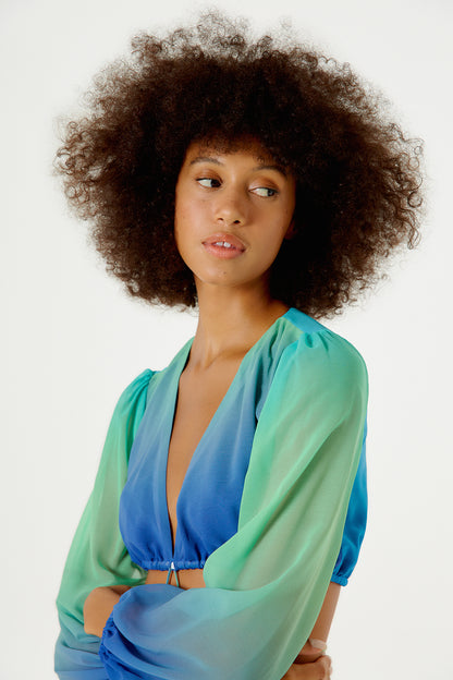 Image 05: Blueman Maxi Dresses Vestido Longo Resort Degrade Sky Barrado