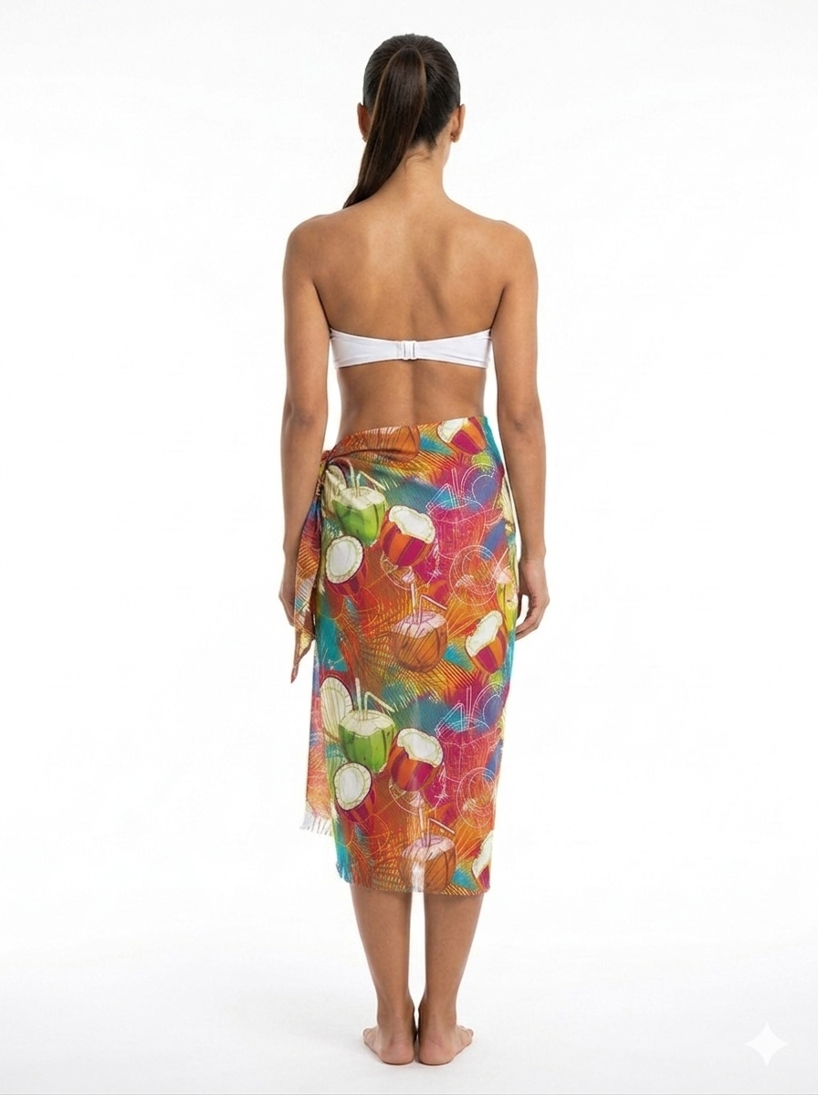Model Back: Bali Blue Pareo Canga Coco