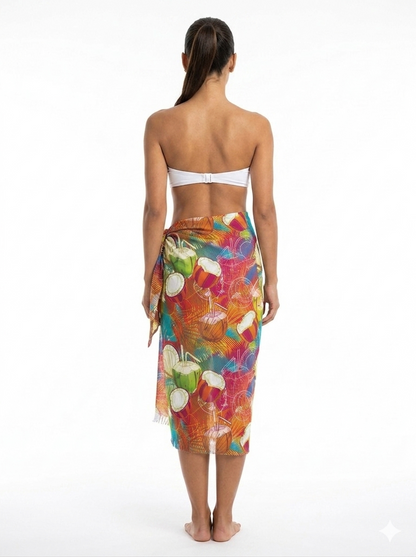 Model Back: Bali Blue Pareo Canga Coco