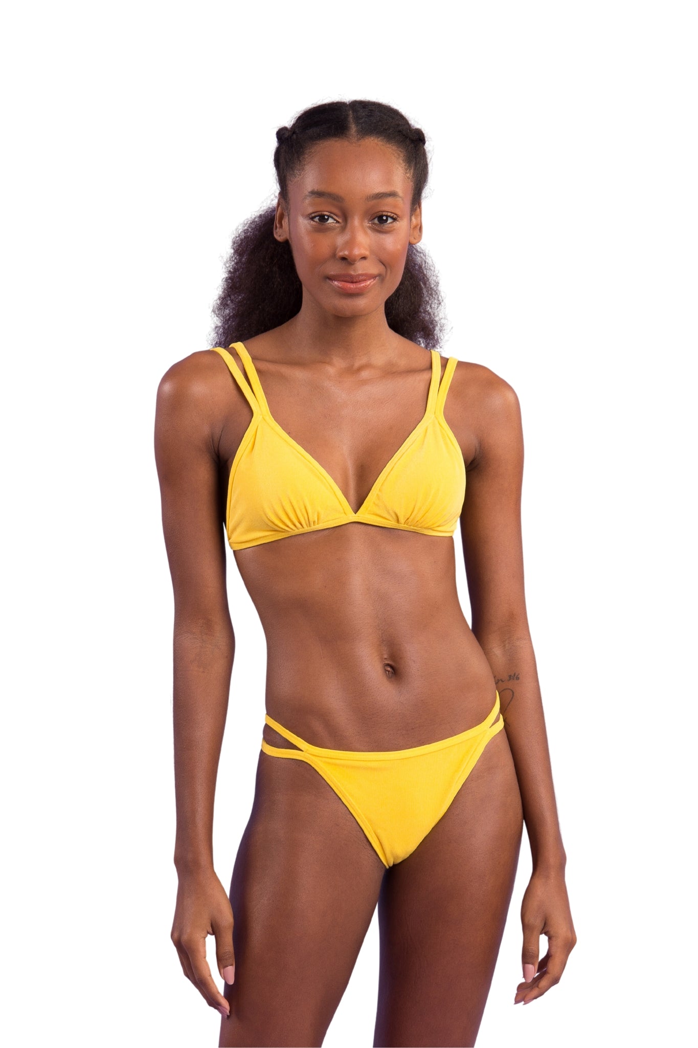 Model Front: Rio De Sol Top Top Malibu-Yellow Tri-Duo