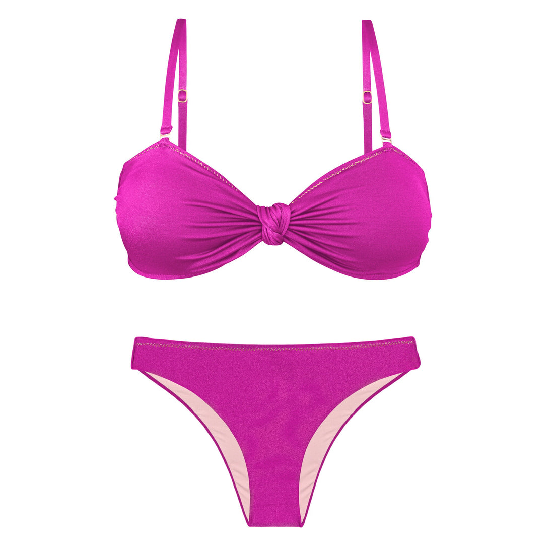 Product Front: Rio De Sol Two Piece Swimwear Set Shimmer-Gaia Bandeau-Joy Essential