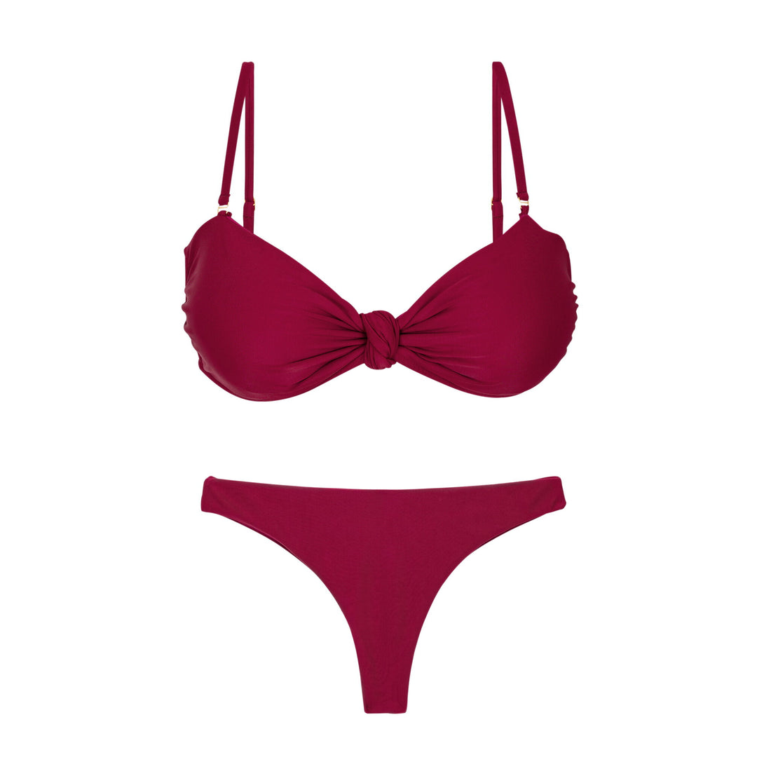Product Front: Rio De Sol Two Piece Swimwear Set Touch-Carmim Bandeau-Joy Mia
