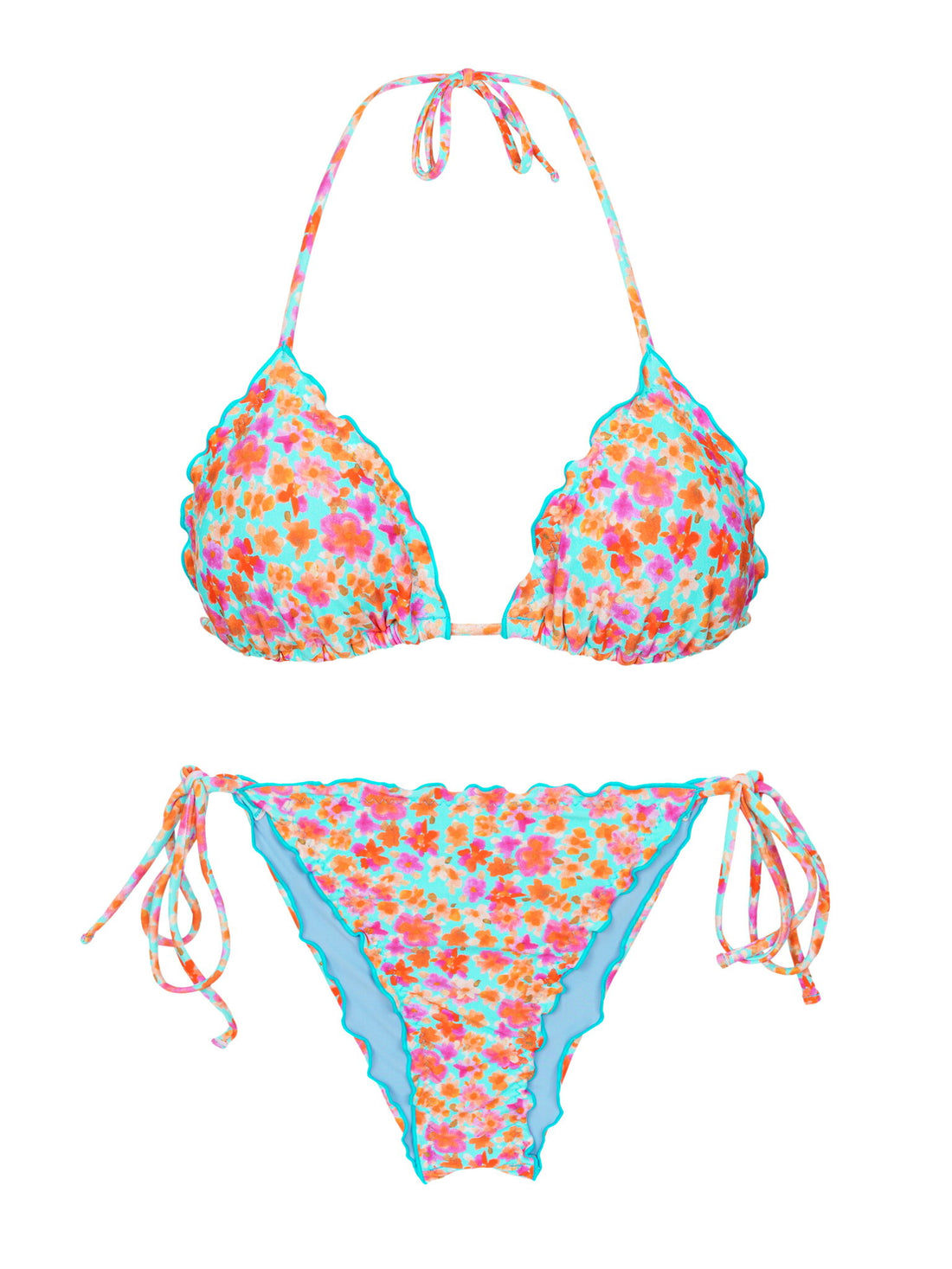 Product Front: Rio De Sol Two Piece Swimwear Set Ditsy-Sky Frufru