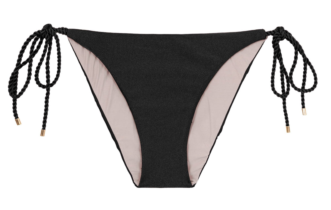 Product Front: Rio De Sol Bikini Bottoms Bottom Shimmer-Black Ibiza-Rope