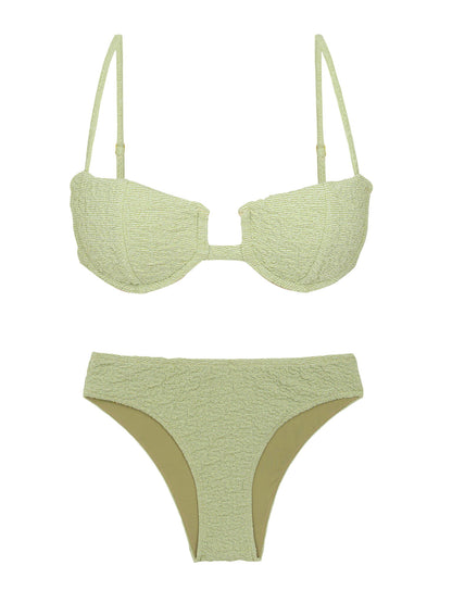 Product Front: Rio De Sol Two Piece Swimwear Set Brisa-Pistache Juliette Essential