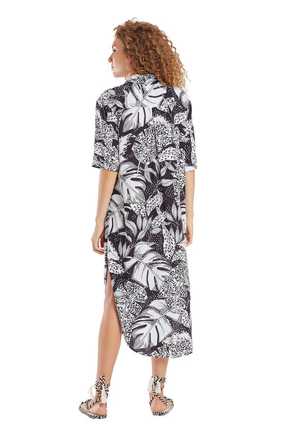Image 06: Blueman Shirtdress Vestido Chemise Recortes Eclipse