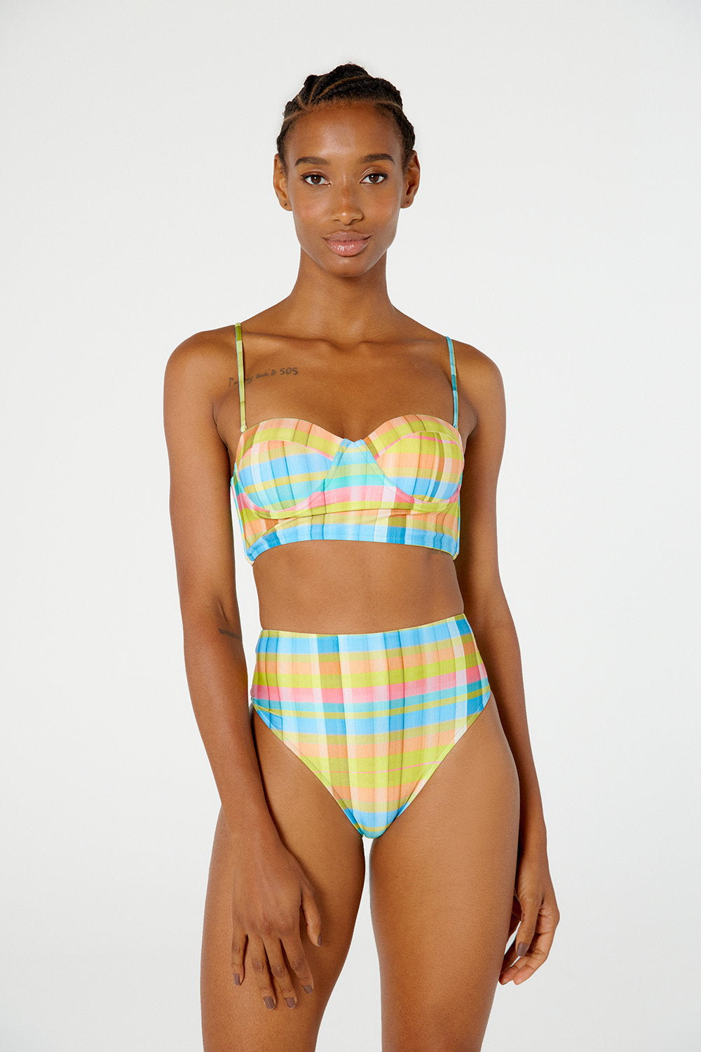 Model Front: Blueman Bikini Bottoms Bottom Laise Hot Xadrez Candy