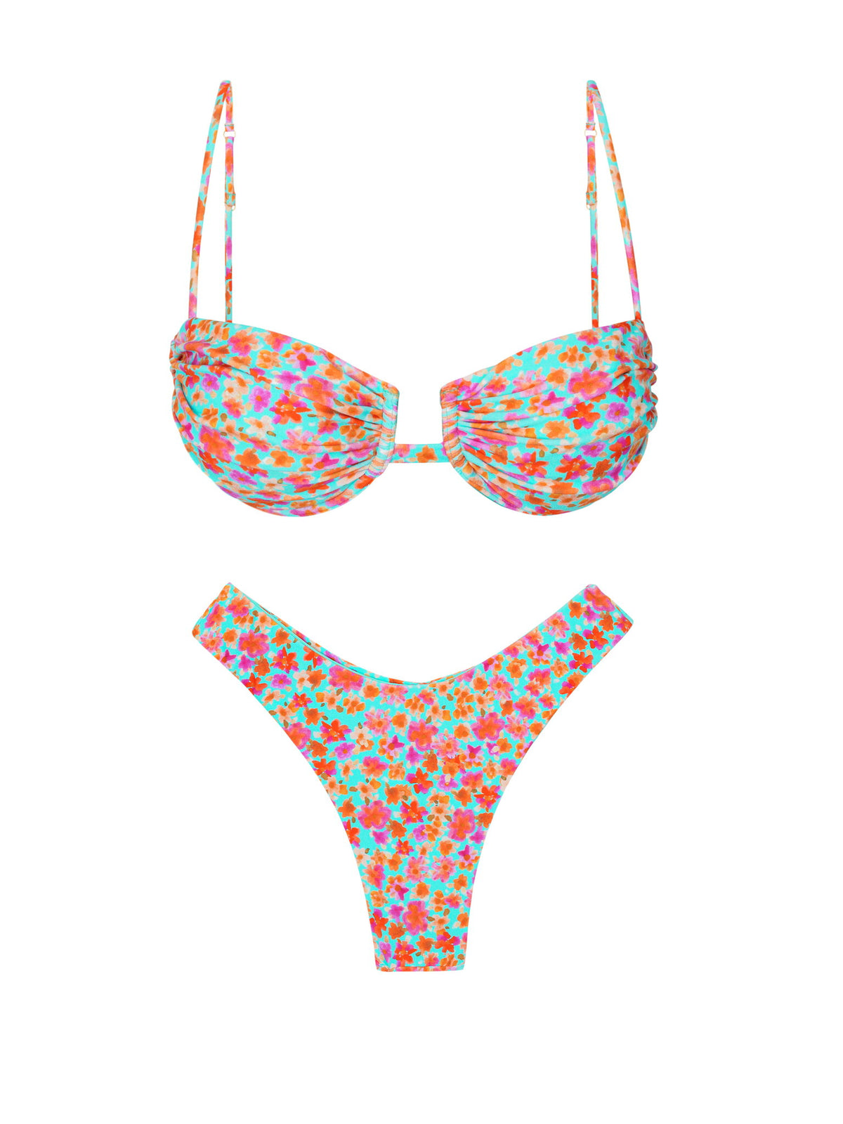 Product Front: Rio De Sol Two Piece Swimwear Set Ditsy-Sky Zaya Nara