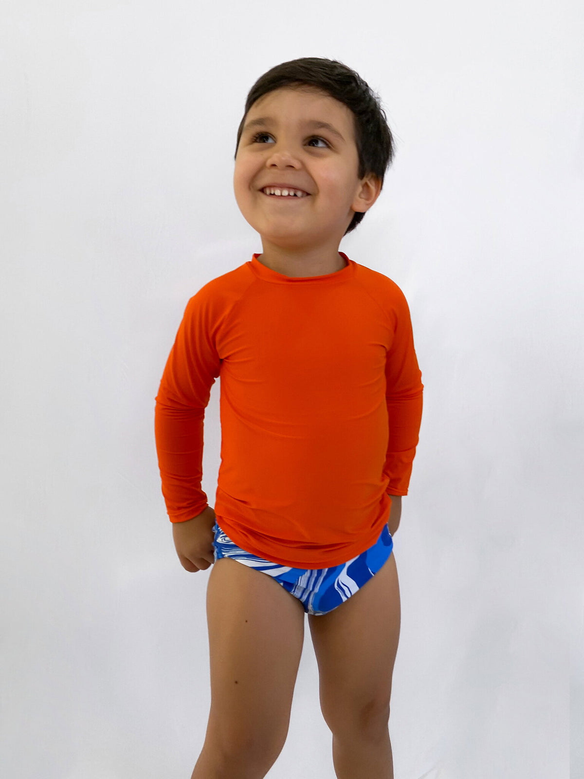 Model Front: Rio De Sol Rash Guard Calendula Rash-Guard Kids