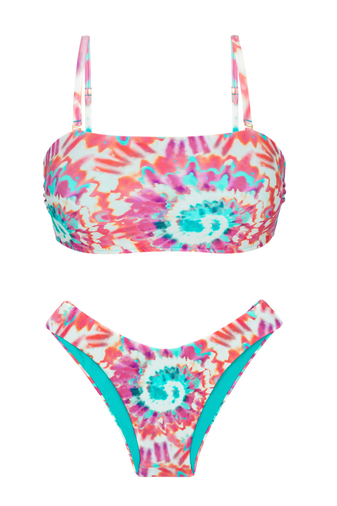 Product Front: Rio De Sol Two Piece Swimwear Set Splash Bandeau-Reto Highleg