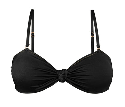 Product Front: Rio De Sol Bikini Tops Top Shimmer-Black Bandeau-Joy