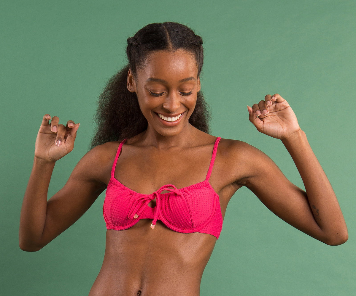 Image 12: Rio De Sol Bikini Tops Top Dots-Virtual-Pink Balconet-Tie