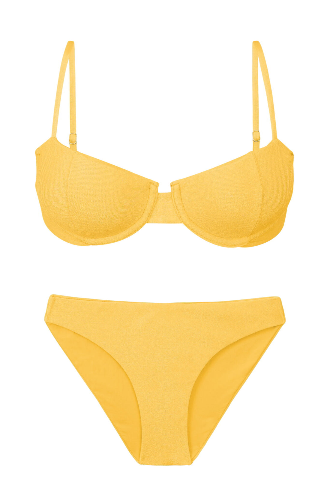 Product Front: Rio De Sol Two Piece Swimwear Set Malibu-Yellow Balconet Essential-Comfy