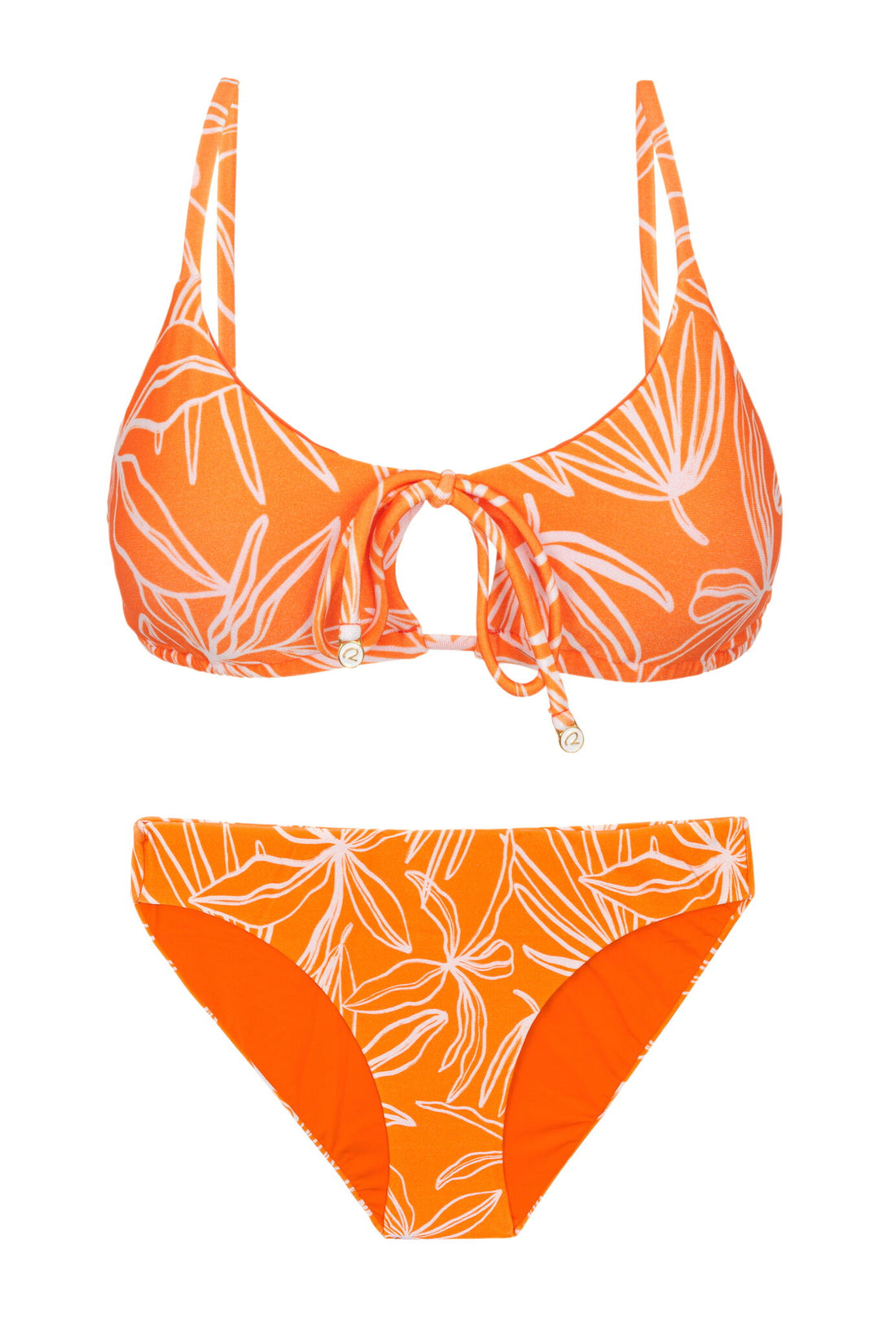 Product Front: Rio De Sol Two Piece Swimwear Set Trail-Orange Tank-Tie Essential-Comfy