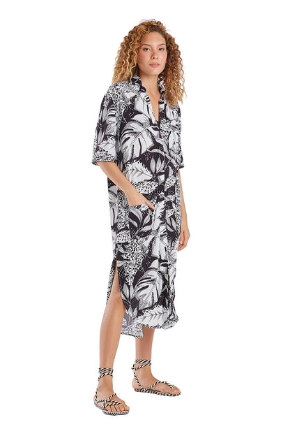 Image 02: Blueman Shirtdress Vestido Chemise Recortes Eclipse