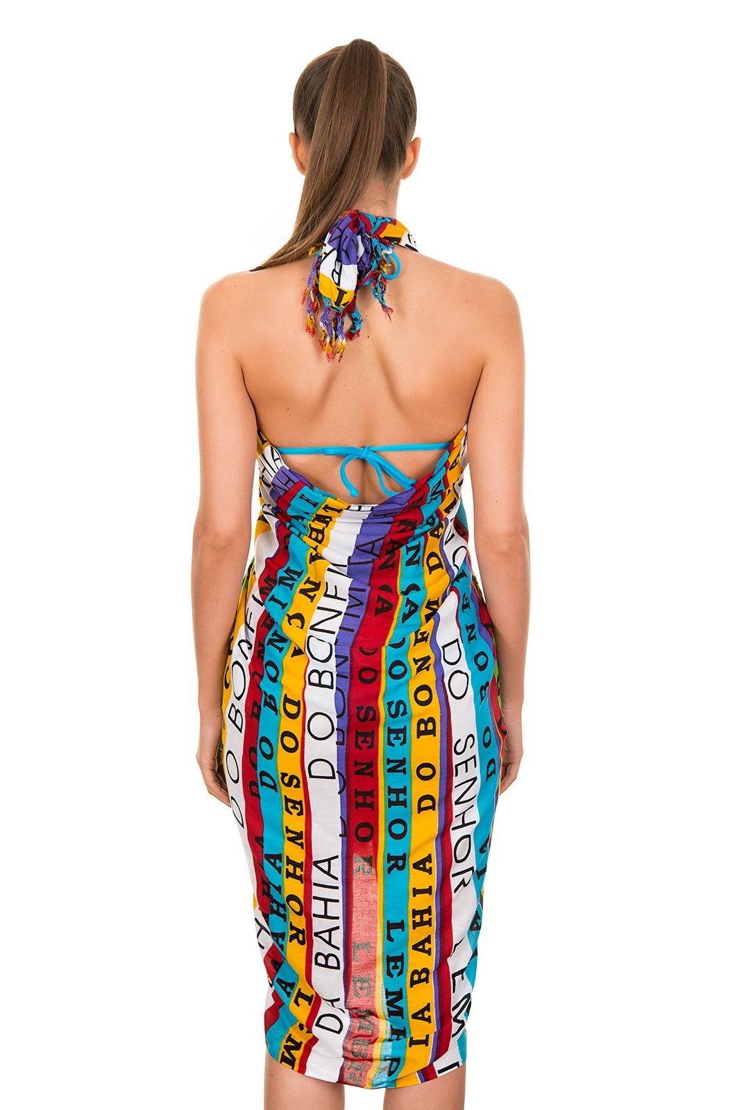 Model Back: Bali Blue Pareo Canga Bonfim