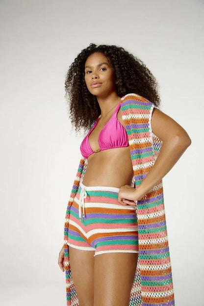 Image 03: Blueman Kaftans / Cover Ups Blusa Kimono Listras