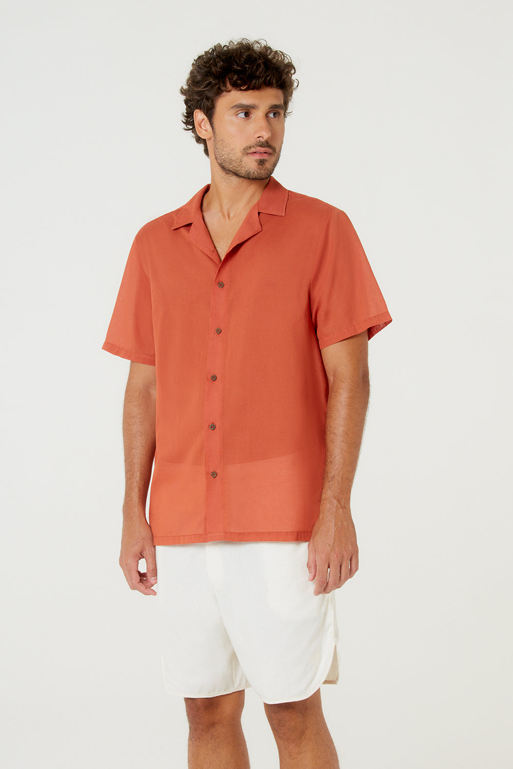 Model Front: Blueman T-Shirt For Men Camisa Free Soft Marrom