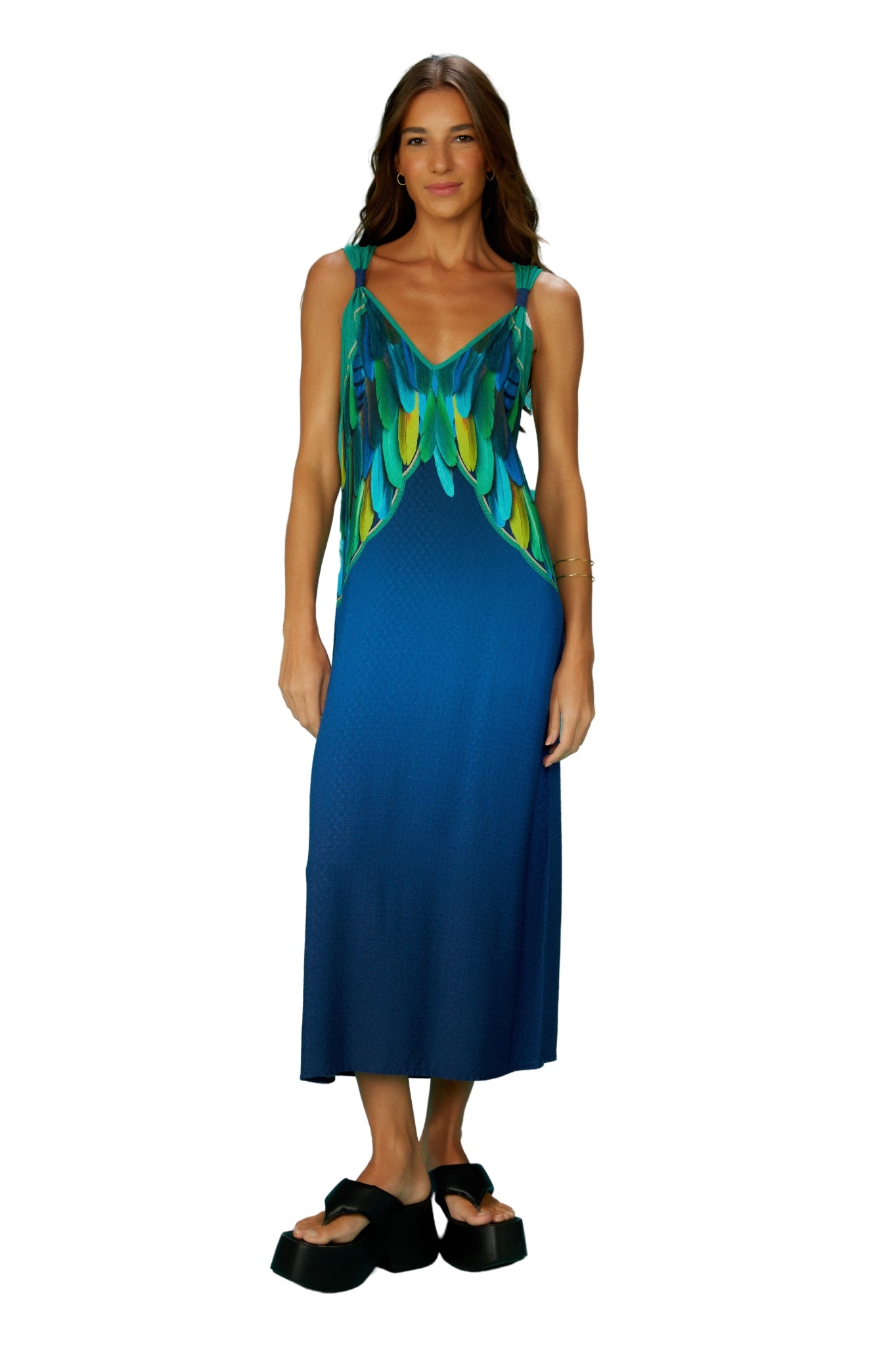 Model Front: Blueman Maxi Dresses Cropped Dress Fauna